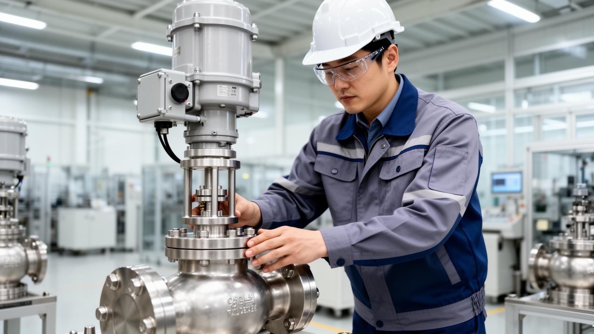 자동밸브 조립 현장