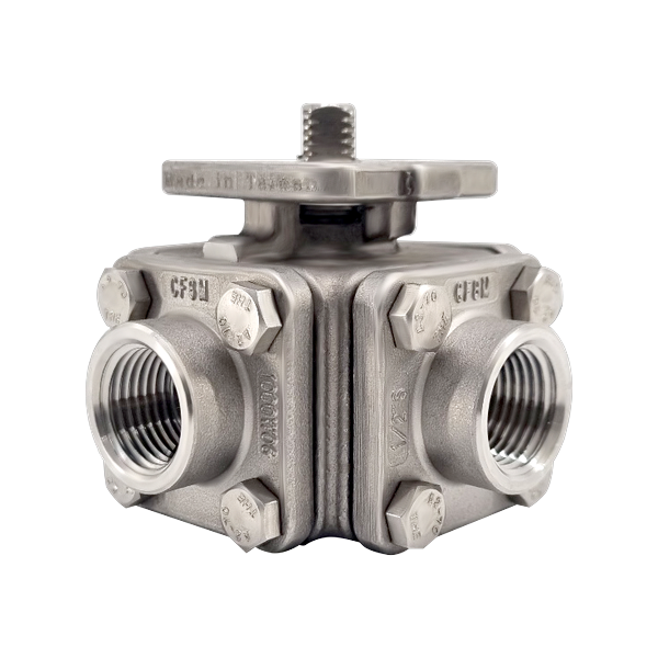 4WAY Ball Valve BSPT (SUS316, Bare) PAV-08